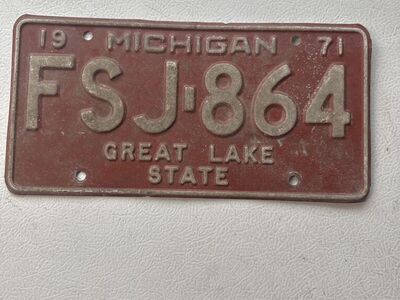 1971 Michigan License Plate