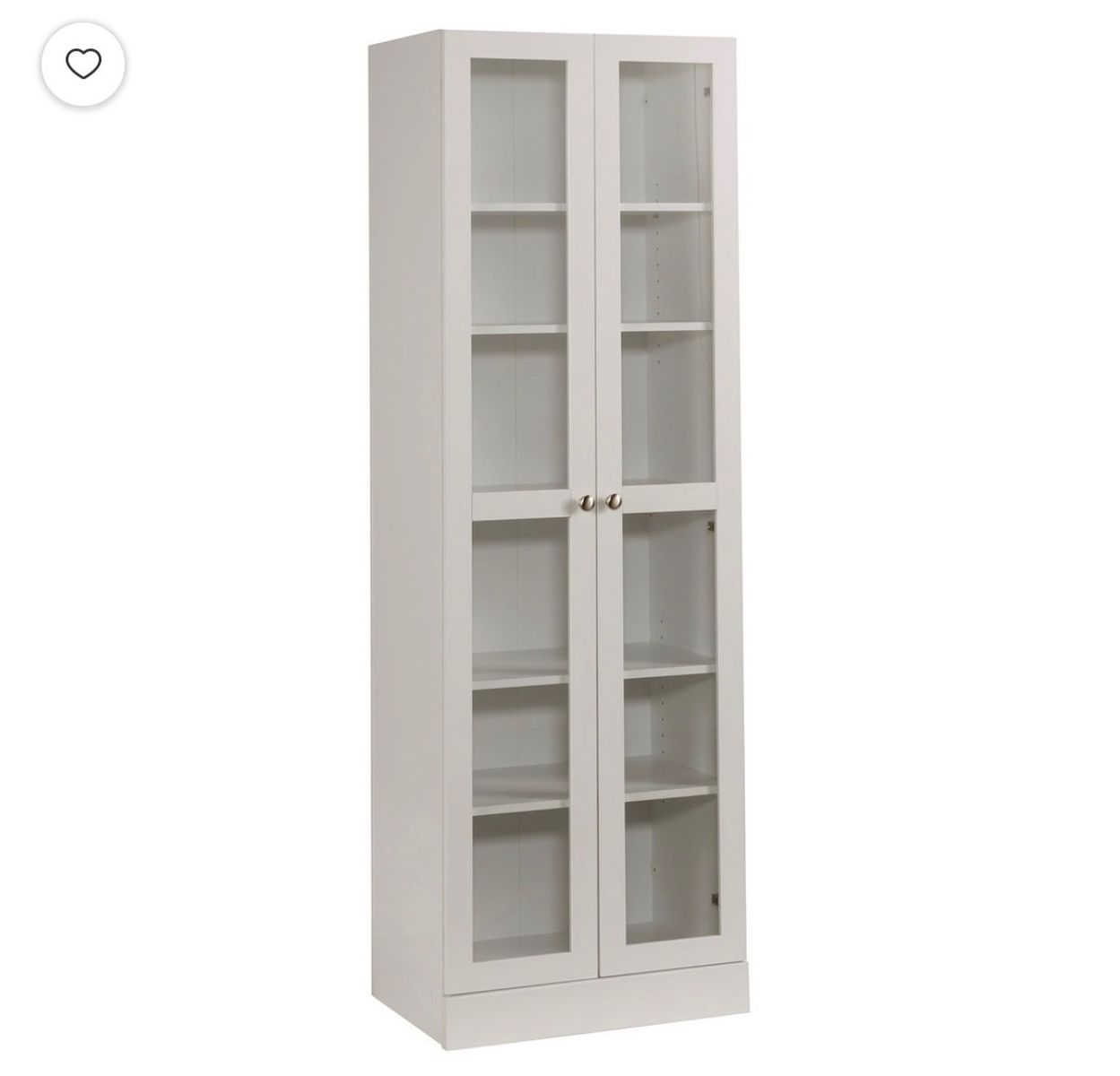 White Wood & Glass Display Cabinet