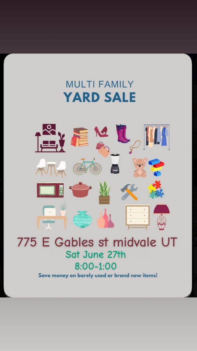 Huge Multi-Family Yard Sale - Furniture, Clothes, Toys, Electronics, Vintage & More! Midvale, UT