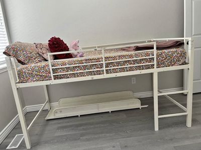 White Metal Loft Twin Bed
