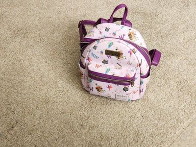 Loungefly Harry Potter Weasley Jumper Mini Backpack Pink Purple Accents NEW with Tags
