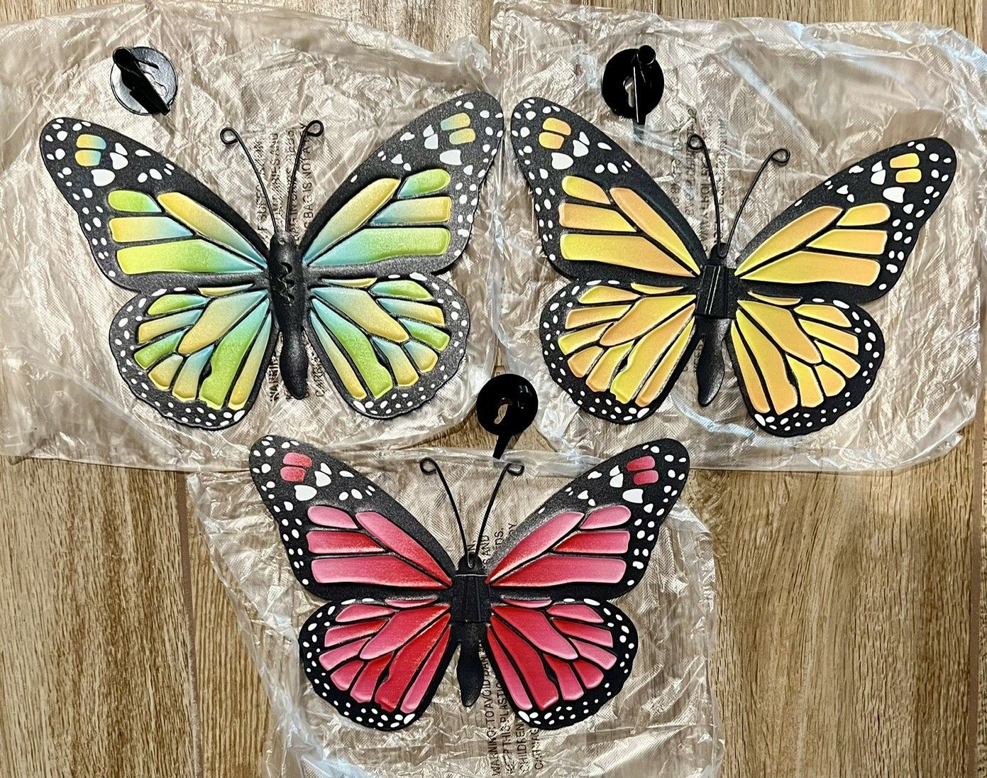 Metal 9.8" Butterfly Wall Decor - 3 Pack Lifelike Butterflies Wall Art Sculpture Hanging Decorations BA10