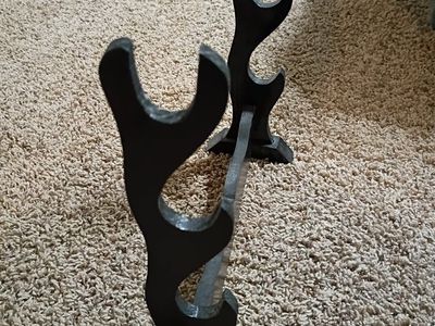Black Wooden 3-Tier Sword Stand Holder Display