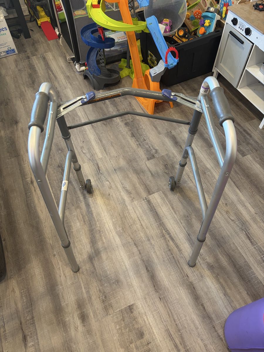 Folding Medical Walker with Wheels - Adjustable Height for Mobility