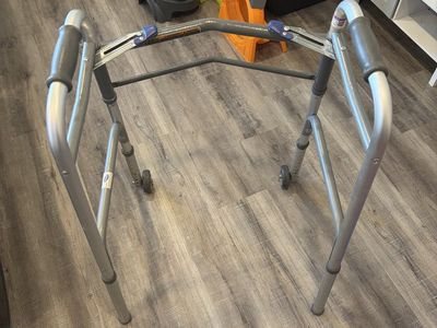 Folding Medical Walker with Wheels - Adjustable Height for Mobility