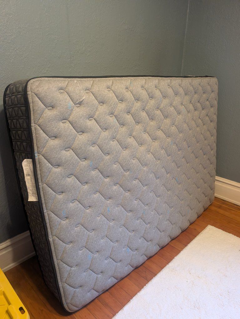 Wooden Full Bed Frame with Midwest Sleep Evansdale Firm Mattress Set