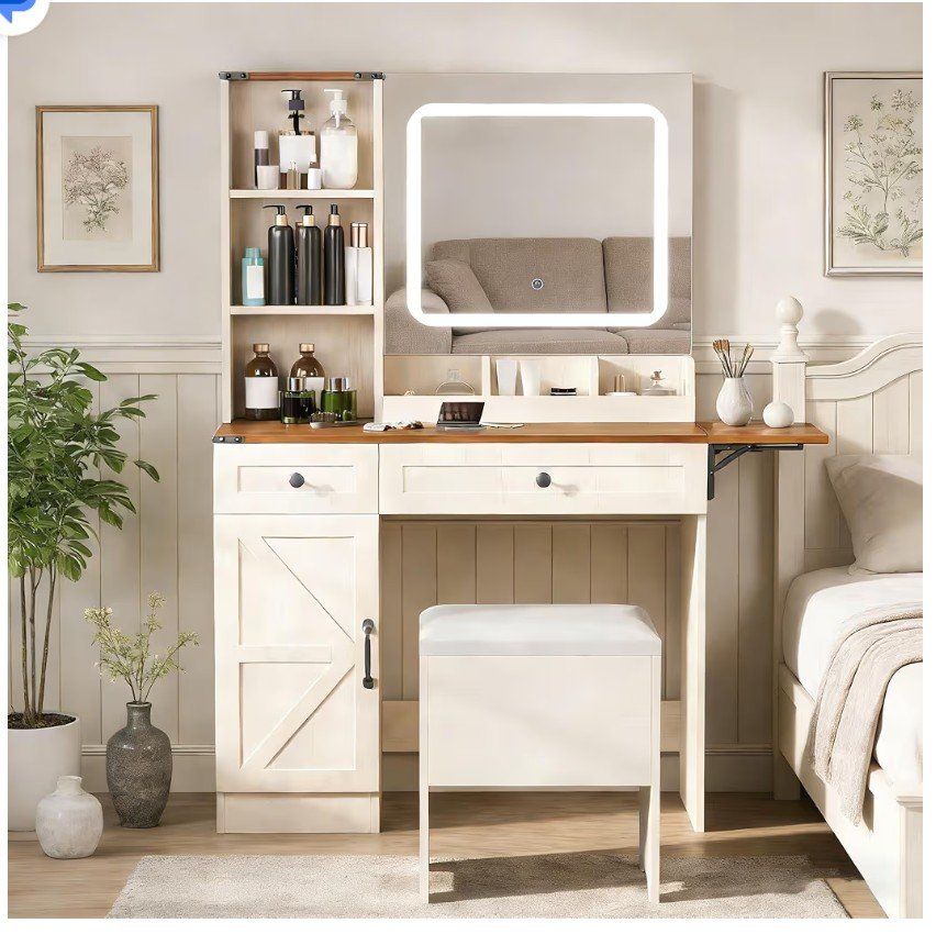 farm house vanity and make up desk