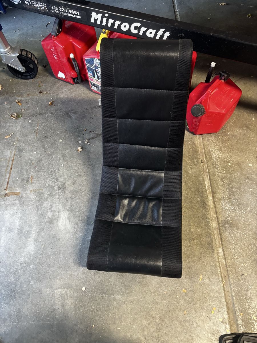Black Floor Gaming Chair Padded Rocker Video Game Lounger