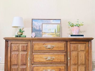 Vintage Stanley Solid Wood Buffet Credenza Console Dresser | Vintage Stanley Credenza Buffet