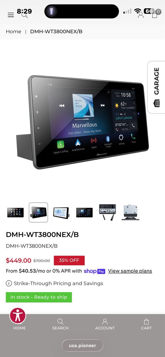 Pioneer DMH-WT3800NEX Digital Multimedia Receiver - Apple CarPlay & Android Auto