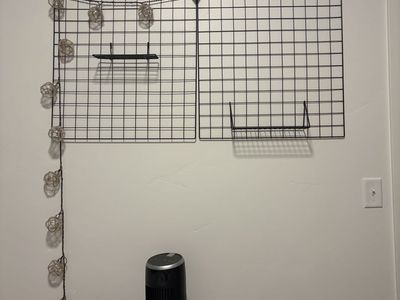 Black Wire Wall Grid Panel Organizer Set with Shelves