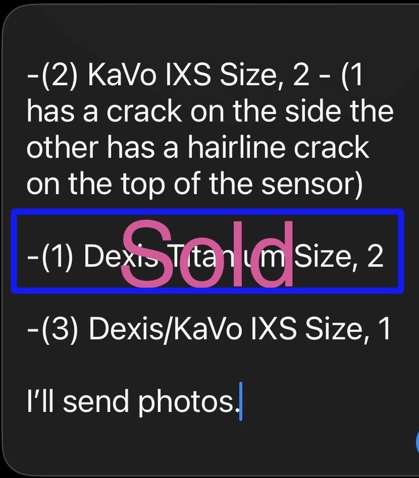 Dental Sensors - Dexis & KaVo