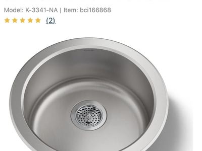 Kohler Undertone K-3341-NA 18" Single Basin Under-Mount 18-Gauge Stainless Steel Kitchen Sink with SilentShield