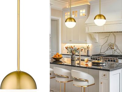 Set of 2 Modern Pendant Lighting Gold Globe Pendant Light Fixtures
