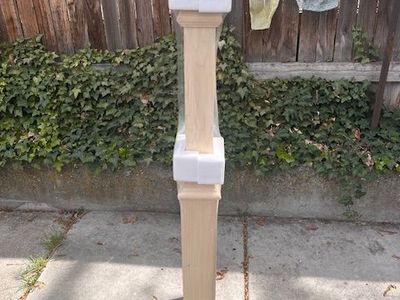 56" Poplar Box Newel Stair Post