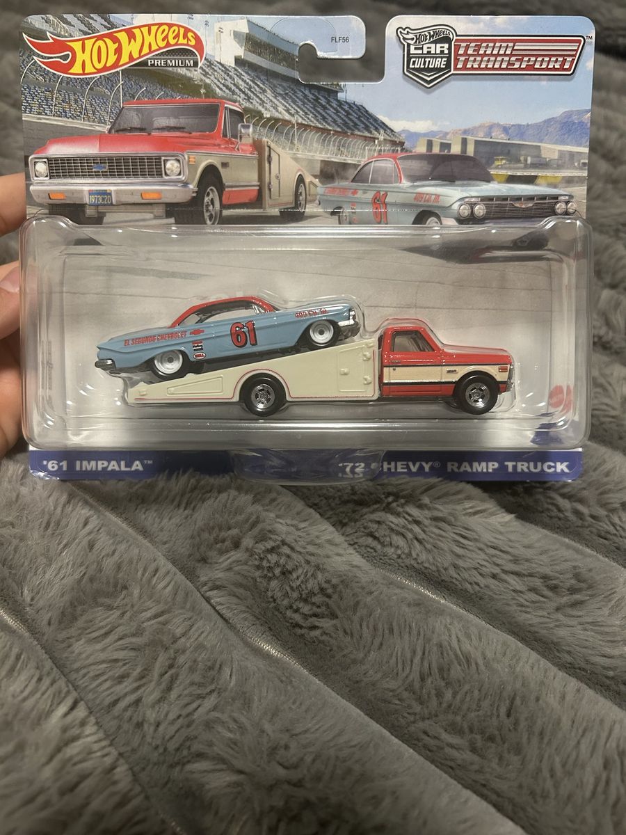 From 2024 collection Hot Wheels Premium Team Transport '61 Impala & '72 Chevy Ramp Truck Set