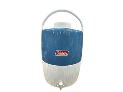Vintage 1977 Coleman 3 Gallon Water Cooler Jug Snow-Lite Ice Blue Metal