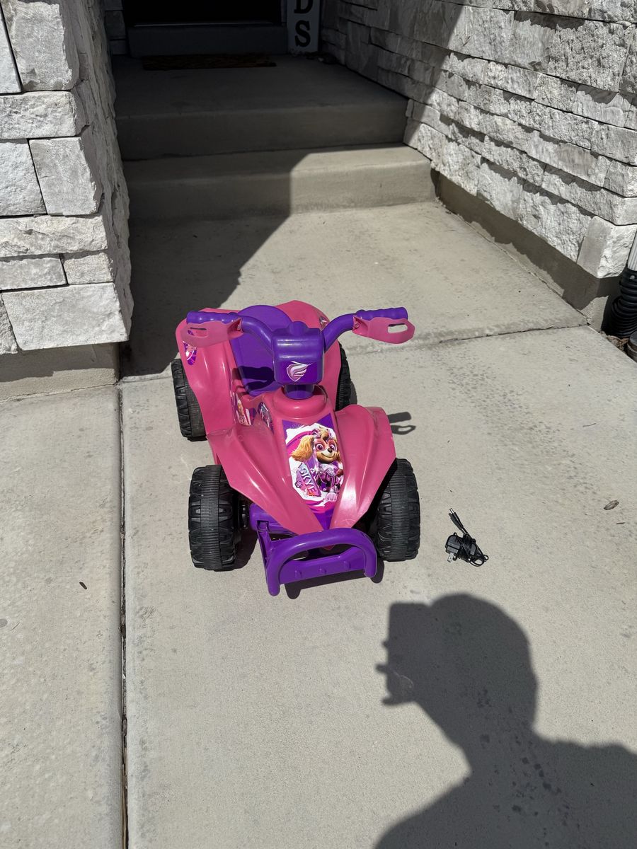 PAW Patrol Skye electric ride-on ATV in pink and purple.