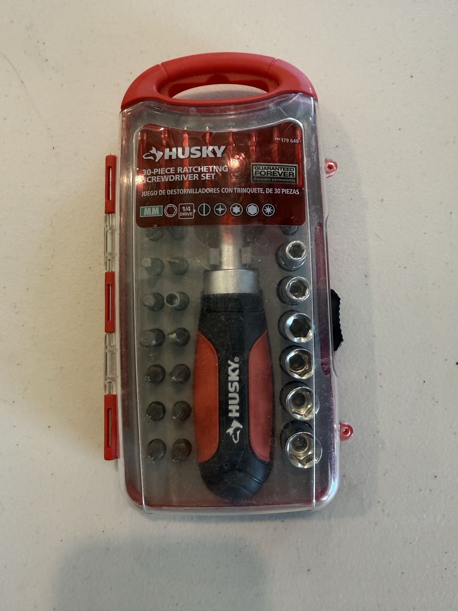 Husky 30-Piece Ratcheting Screwdriver Set with Bits & Sockets - Home Tool Kit