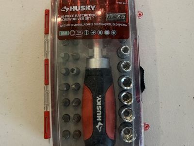 Husky 30-Piece Ratcheting Screwdriver Set with Bits & Sockets - Home Tool Kit