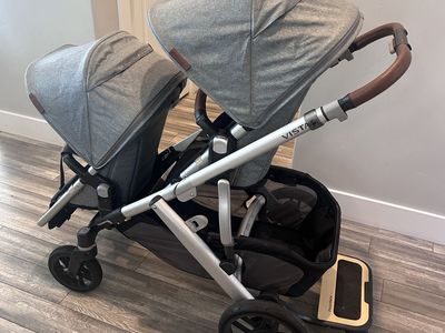 UPPAbaby Vista V2 Double Stroller with RumbleSeat, Bassinet & PiggyBack