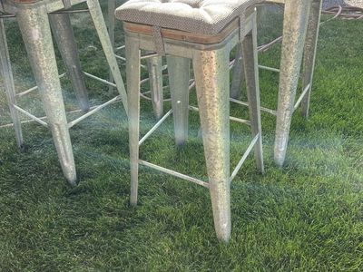 30" High Metal Indoor-Outdoor Barstool with Square Seat $130 for all four