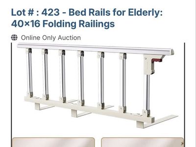 AKIMRABY ZDFS-7DJM-SILVER 40x16 Folding Bed Rails for Elderly, Medical Safety Assist