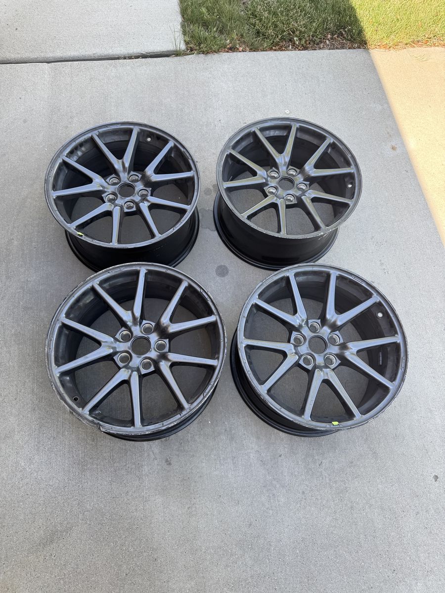 Tesla Model 3 18"  Wheels and Wheel Covers - Set of 4, Some Curb Rash