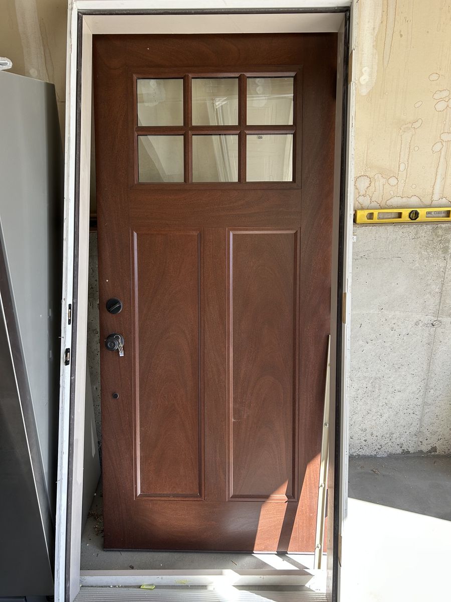 FEATHER RIVER Craftsman solid mahogany front door - 36" x 80" with frame - msrp $1500