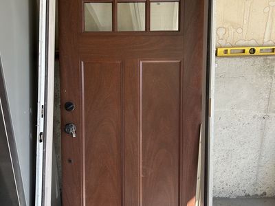 FEATHER RIVER Craftsman solid mahogany front door - 36" x 80" with frame - msrp $1500