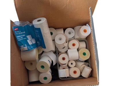 Bulk Lot of Thermal Receipt Paper Rolls – Mixed Sizes – POS Cash Register