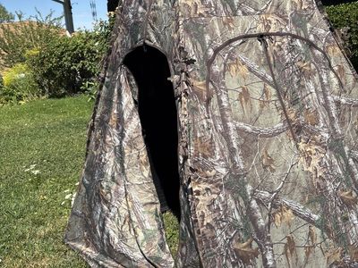 Outhouse pop up blind.