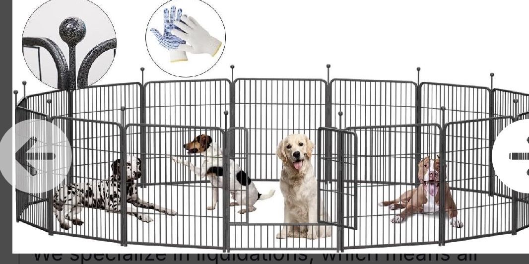 New 32” Dog Playpen – 16 Panel Metal Pet Exercise Pen – Gray