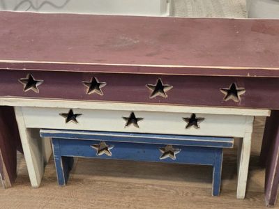 Wooden Farmhouse Americana Nesting Benches