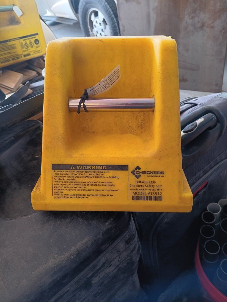 Checkers AT3510 Wheel Chock - Max 80,000 lbs - Yellow Heavy-Duty Vehicle Stop