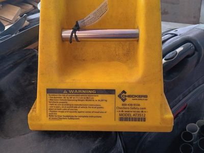 Checkers AT3510 Wheel Chock - Max 80,000 lbs - Yellow Heavy-Duty Vehicle Stop