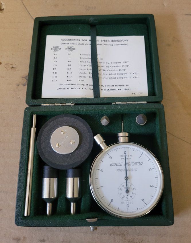 Vintage James G. Biddle Company Speed Indicator w/ Case - Made in Switzerland