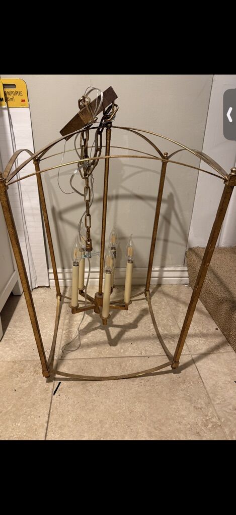 High End Hanging Light Fixture, Gold