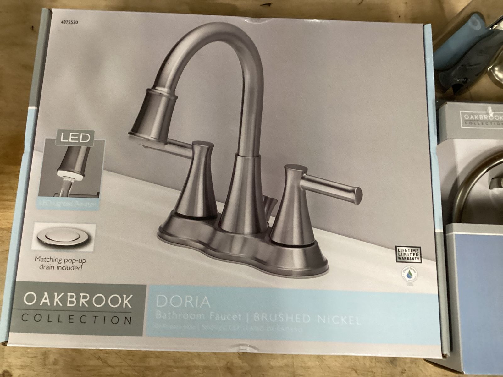 Oakbrook Collection Doria Brushed Nickel Bathroom Faucet & Towel Ring Lot