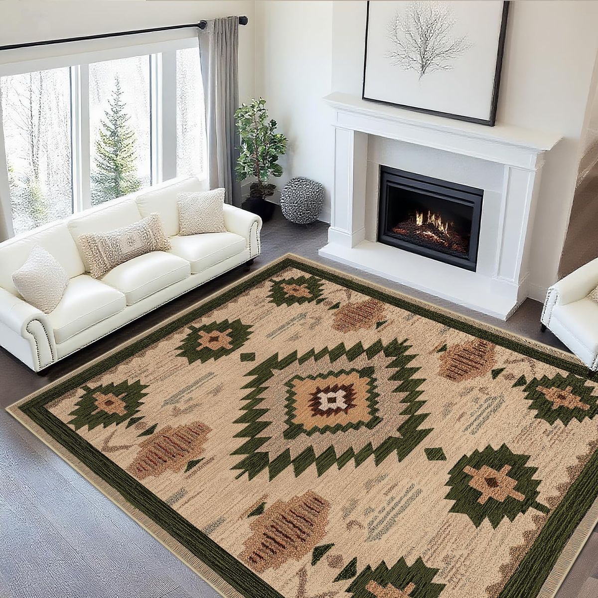 New! Geometric Area Rug - Camel, 9'x12'