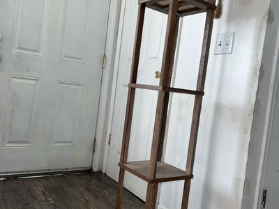 Wooden Shelf Floor Lamp - Modern Tall Lighting with Storage Shelves