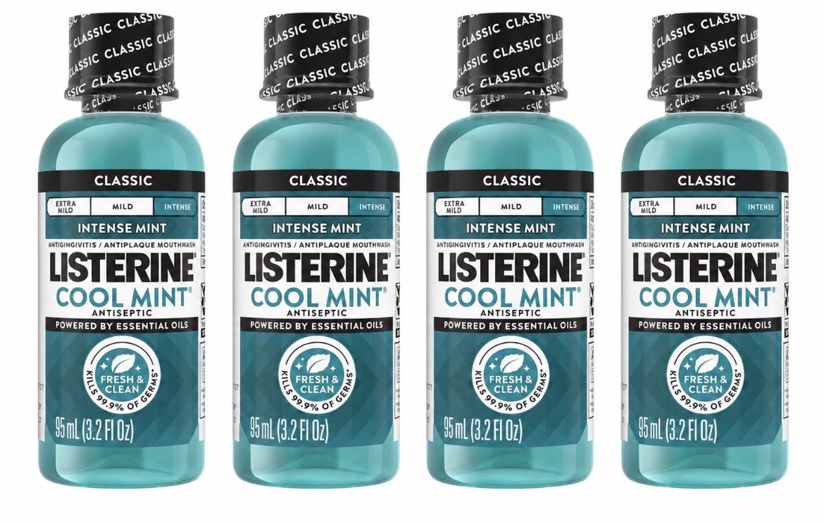 Listerine travel size mouth wash 3.2 oz x 4