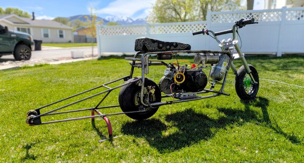 mini bike . nitrous drag bike