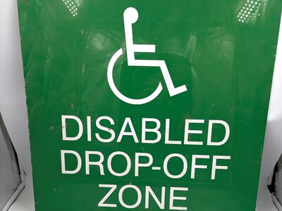 Metal Disabled Drop-Off Zone Sign 24 x 24