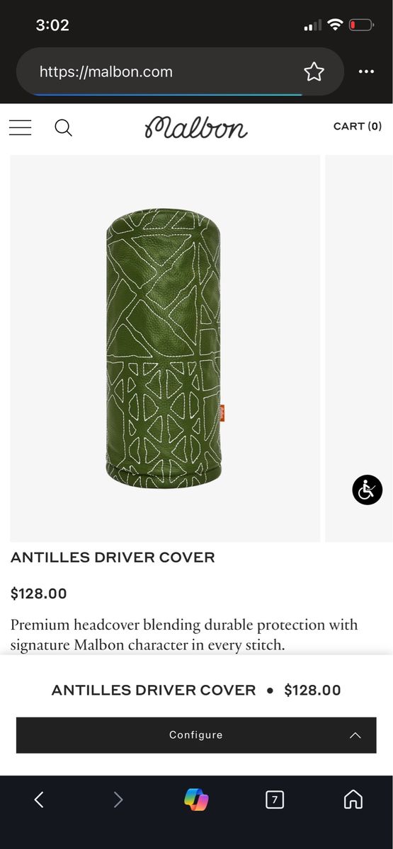 Malbon Golf Antilles Driver Headcover