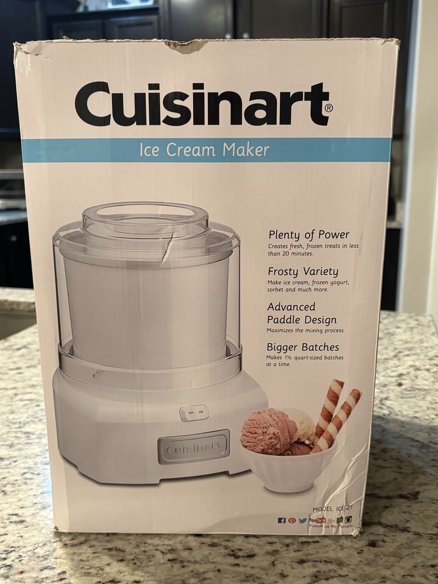 Cuisinart ICE-21 1.5 Quart Automatic Frozen Yogurt & Ice Cream Maker - White