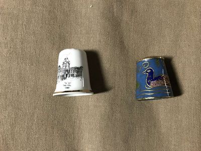 Thimbles, 1 Porcelain, 1 Metal or Washington State Souvenir wall Plate PICK 1 or More of Collectibles