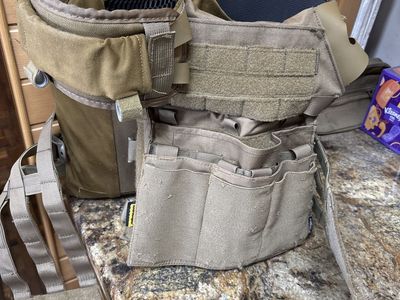 Tactical Vest, Plate Carrier, or Chest Rig - Tan/Coyote with Magazine Pouches