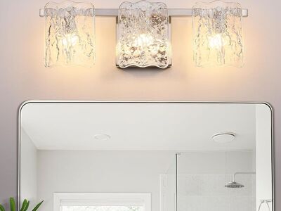 3-Light Bathroom Vanity Light, Brushed Nickel Bathroom Light Fixture