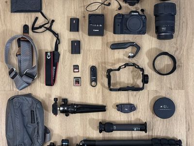 Canon EOS R5 Mirrorless Camera Kit with RF 24-105mm F4 L IS USM Lens, Rode Mic, Tripods & Accessories